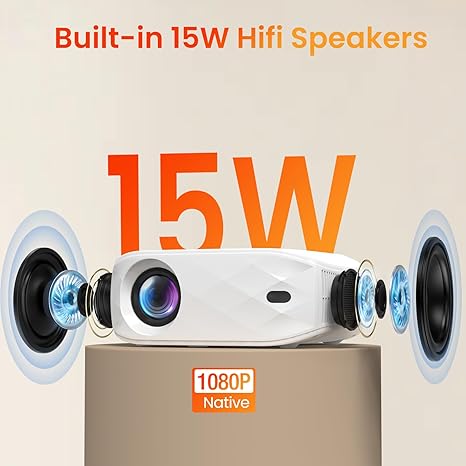 Native 1080P WiFi Bluetooth Projector – 12000 Lumens