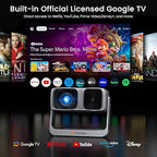 2000 ANSI 4K Smart Projector – Outdoor/Indoor, WiFi, Bluetooth, Dolby, 270° Stand