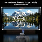 2000 ANSI 4K Smart Projector – Outdoor/Indoor, WiFi, Bluetooth, Dolby, 270° Stand