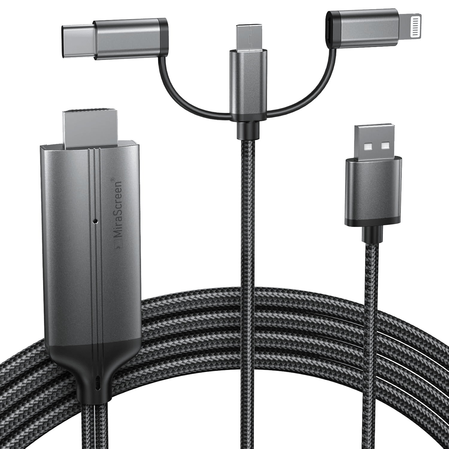 3 in 1 Phone HDMI Cable, Lighting HDMI Cable, Phone to Projector Adapter