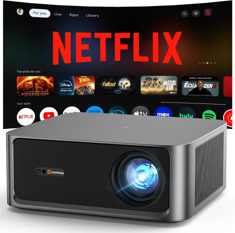 Outdoor Smart Projector 4K UHD, Dolby Audio, built-in streaming KC7 Pro
