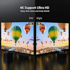 4K Smart Projector – High Brightness, Auto Focus, WiFi/Bluetooth, 300'' Indoor/Outdoor