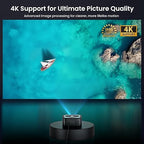 1500 ANSI 4K Smart Projector – WiFi, Bluetooth, Dolby, Auto Focus, Indoor/Outdoor