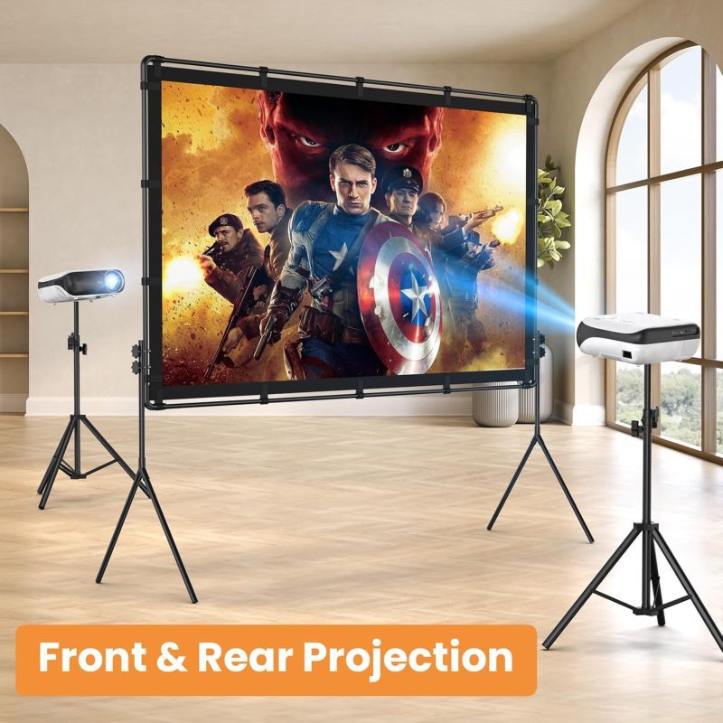 100 Inch 16:9 Foldable Portable Projector Screen and Stand with Carrying Bag