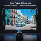 1500 ANSI 4K Smart Projector – WiFi, Bluetooth, Dolby, Auto Focus, Indoor/Outdoor