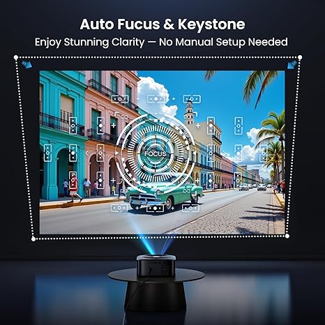 1500 ANSI 4K Smart Projector – WiFi, Bluetooth, Dolby, Auto Focus, Indoor/Outdoor