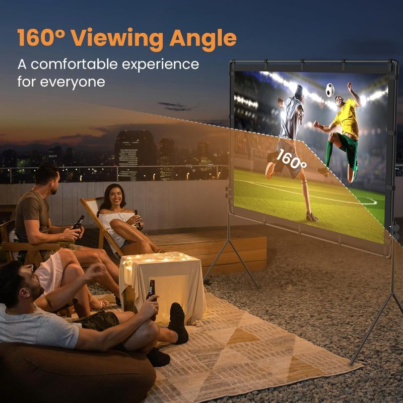 100 Inch 16:9 Foldable Portable Projector Screen and Stand with Carrying Bag