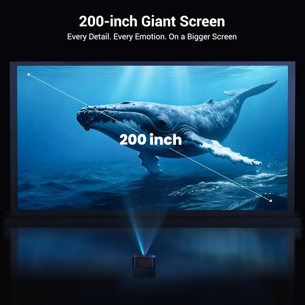 1500 ANSI 4K Smart Projector – WiFi, Bluetooth, Dolby, Auto Focus, Indoor/Outdoor