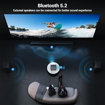 4K Smart Projector – High Brightness, Auto Focus, WiFi/Bluetooth, 300'' Indoor/Outdoor