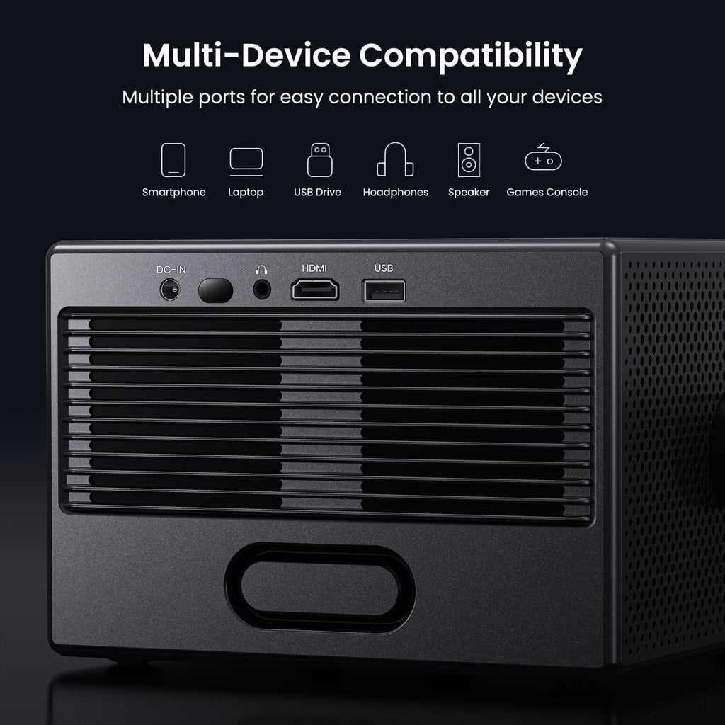 2000 ANSI 4K Smart Outdoor Projector – WiFi, Bluetooth, Auto Focus, Dolby Sound, Built-in Apps