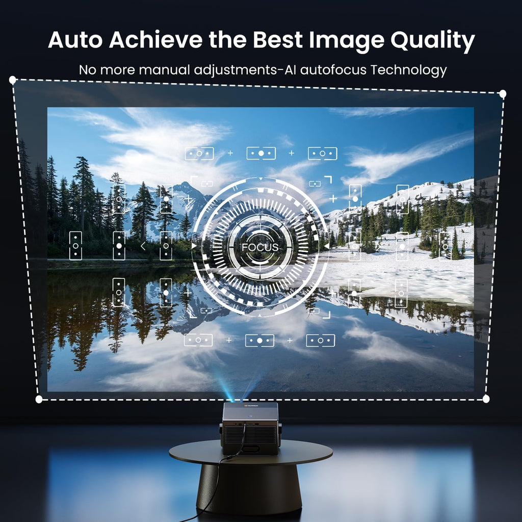 2000 ANSI 4K Smart Outdoor Projector – WiFi, Bluetooth, Auto Focus, Dolby Sound, Built-in Apps