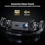 4K Smart Projector – High Brightness, Auto Focus, WiFi/Bluetooth, 300'' Indoor/Outdoor