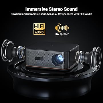 4K Smart Projector – High Brightness, Auto Focus, WiFi/Bluetooth, 300'' Indoor/Outdoor