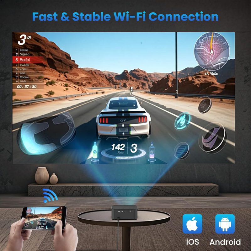WIFI Bluetooth 4K Compatible with Android/iOS/PS5 H11 Home Theater Projector