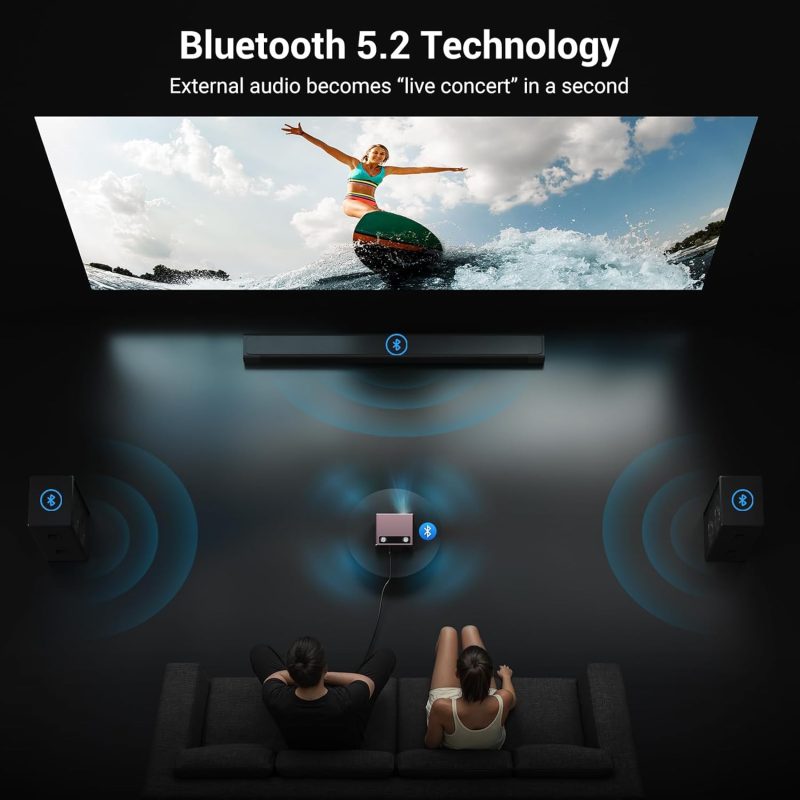 4K outdoor/home theater smart projector with Wi-Fi and Bluetooth, built-in apps, movies/PS5/PC/mobile C58